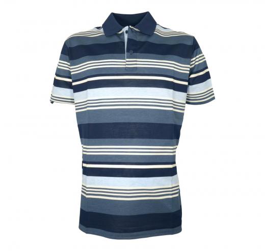 PAUL & SHARK Polo Uomo in Cotone Organico Piquet' Filo di Scozia 25411255 Colore Riga Blu