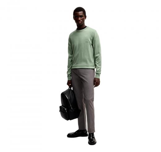 BOSS Maglione Uomo In Cotone Con Logo Ricamato Pacas 50506023 Colore Verde Chiaro