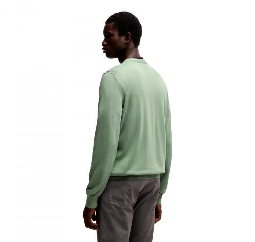 BOSS Maglione Uomo In Cotone Con Logo Ricamato Pacas 50506023 Colore Verde Chiaro