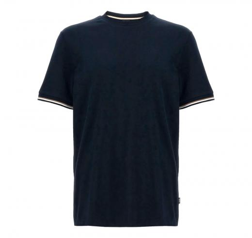 BOSS T-shirt Uomo Thompson Con Righe Tipiche Sul Fondo Manica 50501097 Colore Blu
