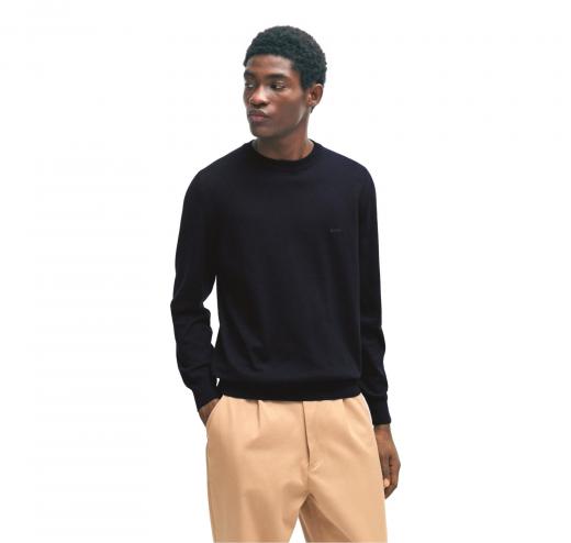 BOSS Maglione Uomo In Cotone Con Logo Ricamato Pacas 50506023 Colore Blu