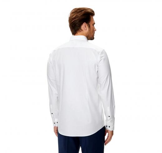 BOSS Camicia Uomo Slim Fit In Twill Di Cotone Elasticizzato H HANK kent C1 214 50519867 Colore Bianco