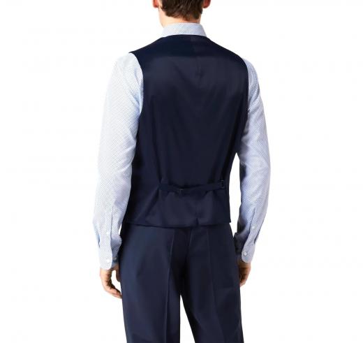 BOSS Gilet Uomo Regular Fit in Lana Vergine Elasticizzata 50480017 Colore Blu