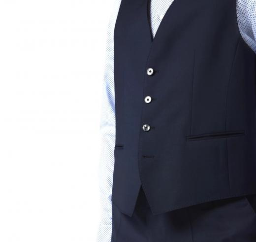 BOSS Gilet Uomo Regular Fit in Lana Vergine Elasticizzata 50480017 Colore Blu