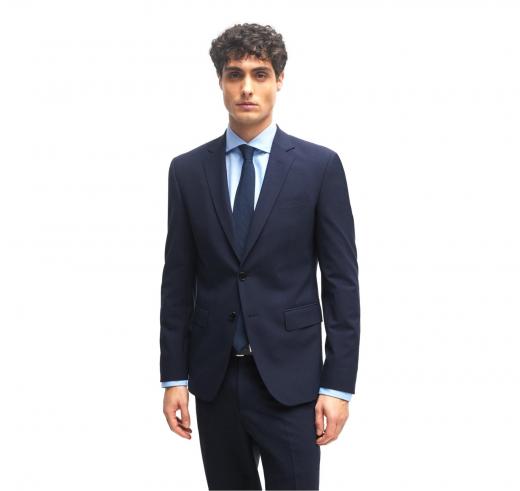 BOSS Giacca Uomo Slim Fit in Lana Vergine Elasticizzata H-Huge 50482734 Colore Blu