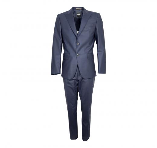 BOSS Abito Uomo Slim Fit In Misto Lana Con Micromotivo 50534913 Colore Blu
