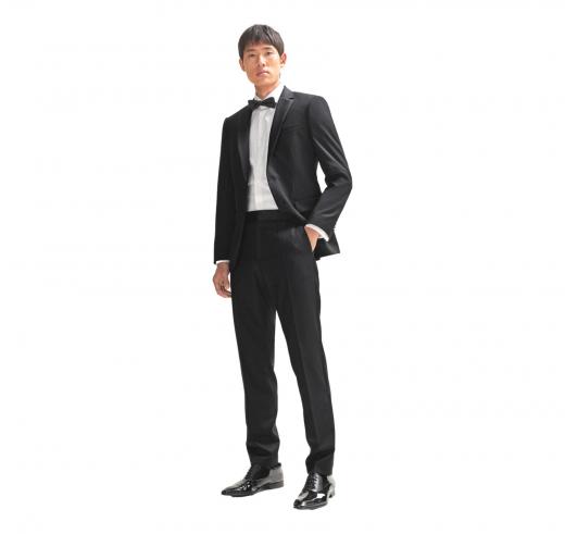 BOSS Giacca Da Smoking Slim Fit in serge di lana vergine  Modello H-Huge-Tux-N-B1 50469191 Colore Nero