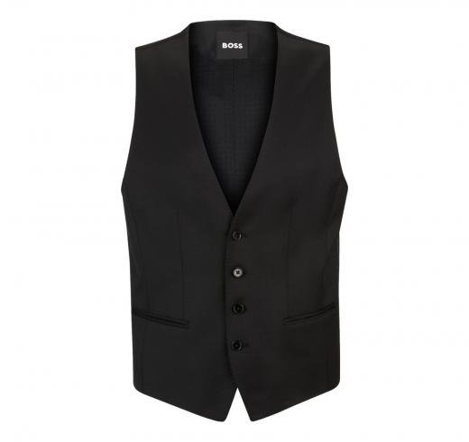 BOSS Gilet Uomo Slim Fit In Lana  H-Huge-Vest-B1 50469160 Colore Nero