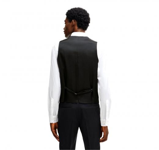 BOSS Gilet Uomo Slim Fit In Lana  H-Huge-Vest-B1 50469160 Colore Nero