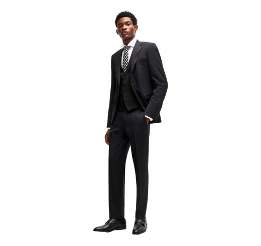 BOSS Gilet Uomo Slim Fit In Lana  H-Huge-Vest-B1 50469160 Colore Nero