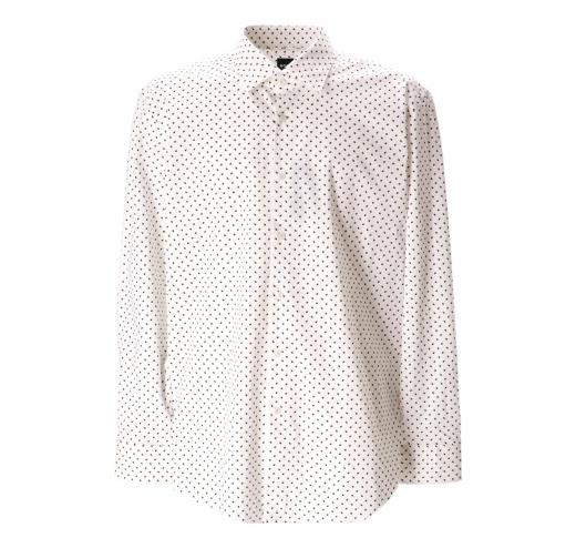 BOSS Camicia Uomo Slim Fit Popelin Di Cotone Elasticizzato Fantasia Geometrica H-HANK-Kent 50532828 Colore Bianco