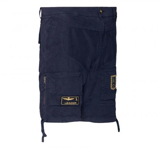 AERONAUTICA MILITARE Iconici Bermuda Anti-G Gabardina di Cotone BE041 Colore Blu