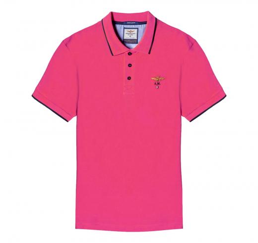 AERONAUTICA MILITARE Polo Uomo Basica In Cotone Manica Corta PO1308 Colore Magenta