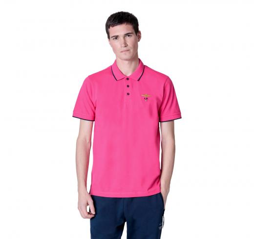AERONAUTICA MILITARE Polo Uomo Basica In Cotone Manica Corta PO1308 Colore Magenta