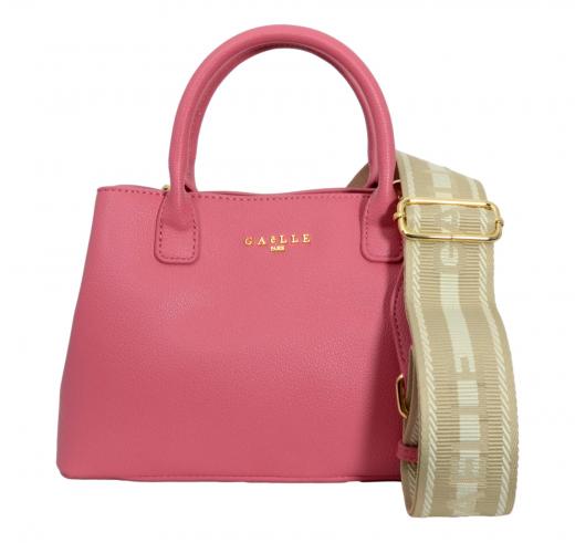 GAELLE PARIS Borsa Donna Reg Shopper Strap Con Logo In Metallo E Tracolla Jacquard GAACW02215 Colore Fucsia