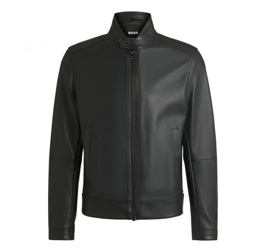 BOSS Giubbotto Uomo Regular Fit in Nappa Martellata Modello H-Mansell3 50532475 Colore Nero