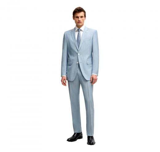 BOSS Abito Uomo Slim Fit In Misto Lana H Huge 50540759 Colore Celeste