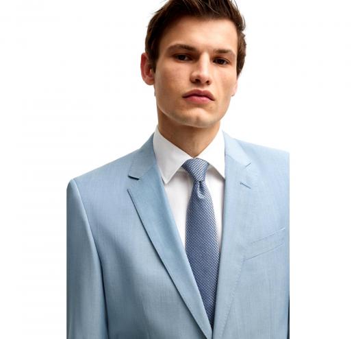 BOSS Abito Uomo Slim Fit In Misto Lana H Huge 50540759 Colore Celeste