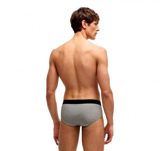 BOSS Slip Uomo in Cotone Elasticizzato con Elastico in Vita con logo in Confezione da tre BOSS ONE 50546561 Colore Bianco Grigio