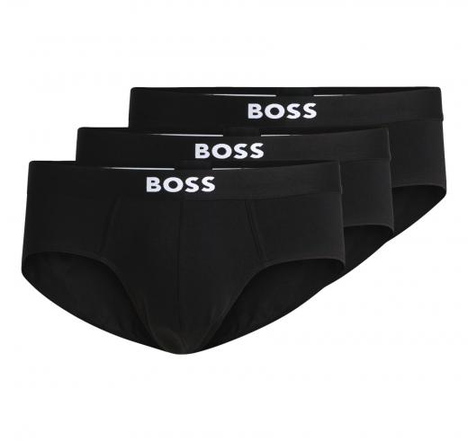 BOSS Slip Uomo in Cotone Elasticizzato con Elastico in Vita con Logo in Confezione da Tre Modello HipBr 3P BOSS ONE 50546561 Col