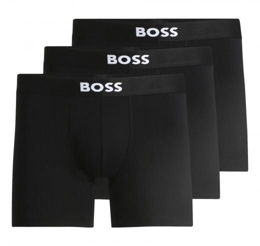 BOSS Boxer Uomo in Cotone Elasticizzato con Logo in Confezione da Tre Modello BoxerBr 3P BOSS ONE 50544272 Colore Nero