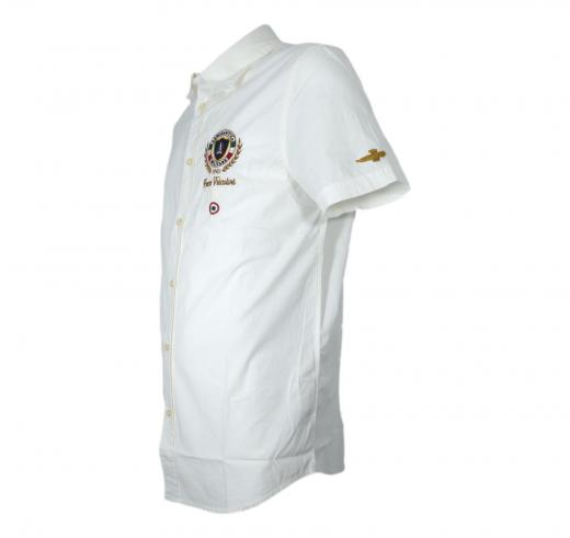 AERONAUTICA MILITARE Camicia Uomo Manica Corta Con Ricamo Sul Petto CA1285 Colore Bianco