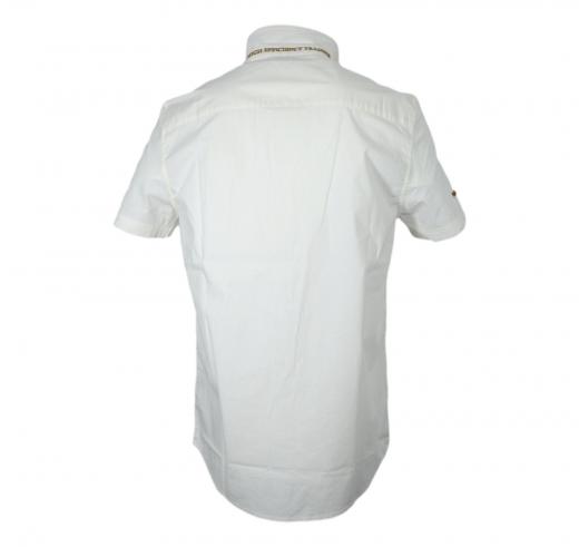 AERONAUTICA MILITARE Camicia Uomo Manica Corta Con Ricamo Sul Petto CA1285 Colore Bianco