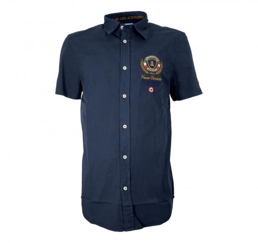 AERONAUTICA MILITARE Camicia Uomo Manica Corta Con Ricamo Sul Petto CA1285 Colore Blu