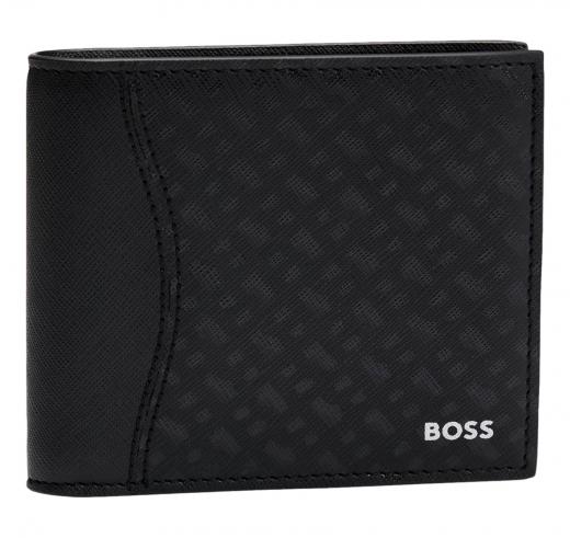 BOSS Portafoglio Con Finitura Lavorata e Motivo Con Monogrammi Modello Zair_M_4cc Coin 50542388 Colore Nero