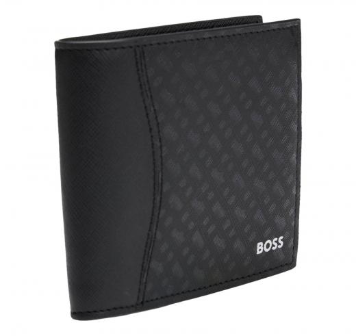 BOSS Portafoglio Con Finitura Lavorata e Motivo Con Monogrammi Modello Zair_M_4cc Coin 50542388 Colore Nero