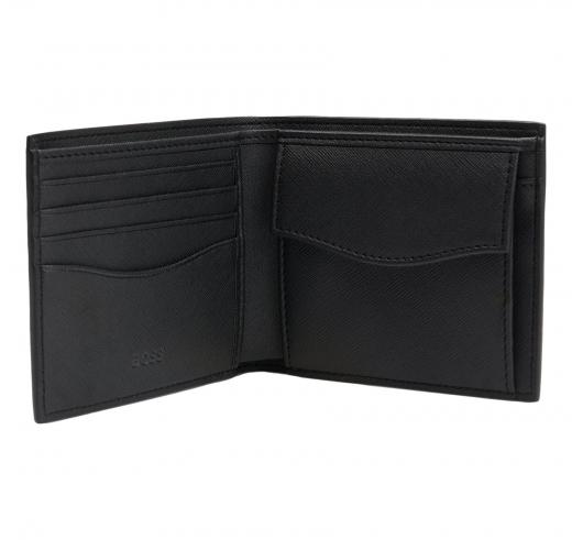 BOSS Portafoglio Con Finitura Lavorata e Motivo Con Monogrammi Modello Zair_M_4cc Coin 50542388 Colore Nero