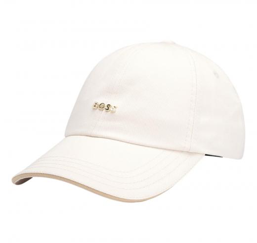BOSS Cappellino Donna In Twill Di Cotone Con Logo In Metallo Regolabile Ari ME 50533367 Colore Bianco