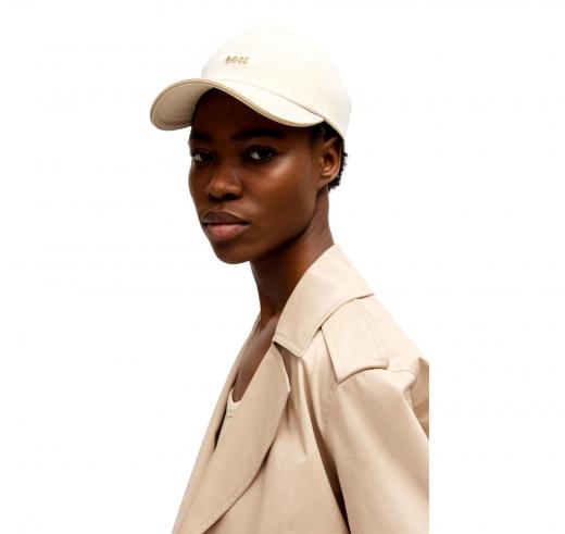 BOSS Cappellino Donna In Twill Di Cotone Con Logo In Metallo Regolabile Ari ME 50533367 Colore Bianco