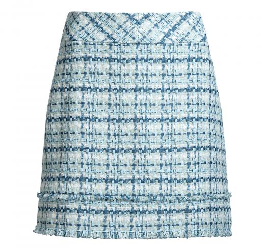 BOSS Minigonna Donna Slim Fit In Tweed Con Frange C Vafrosa 50537050 Colore Blu