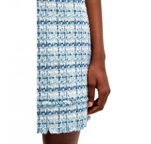 BOSS Minigonna Donna Slim Fit In Tweed Con Frange C Vafrosa 50537050 Colore Blu