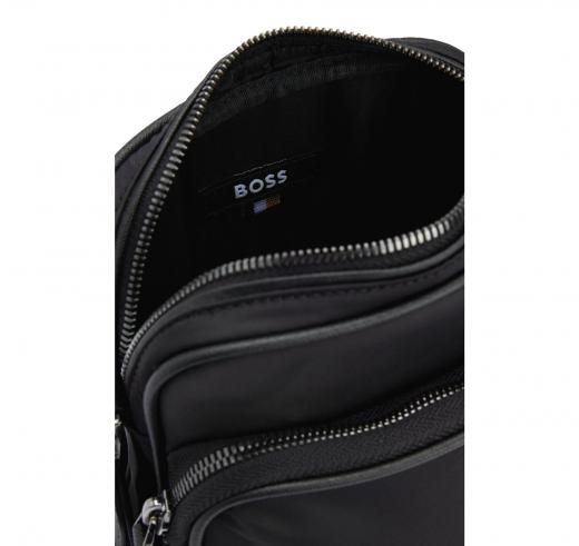 BOSS Tracolla Uomo Reporter Bag In Twill Con Monogramma Double B Modello B Icon NS Crossb 50523462 Colore Nero