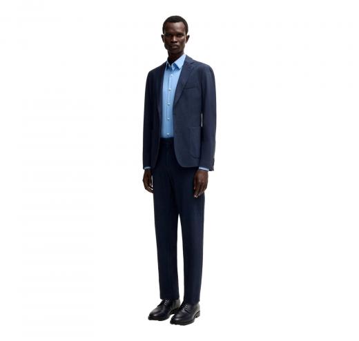 BOSS Camicia Uomo Slim Fit In Tessuto Elasticizzato Ad Alte Prestazioni A Righe P HANK s kent C1 222 50539397 Colore Celeste