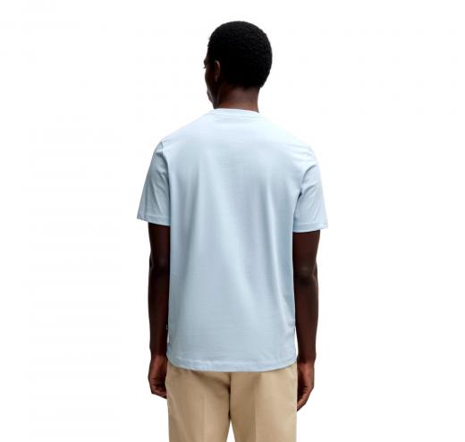 BOSS T-shirt Uomo In Jersey Di Cotone Con Logo Stampato In Gomma Thompson 01 50468347 450 Colore Celeste