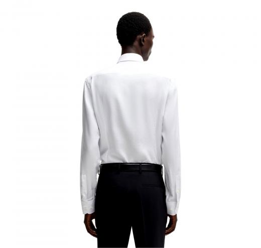 BOSS Camicia Uomo Slim Fit Con Jacquard a Foglia H HANK kent C1 214 50539245 Colore Bianco