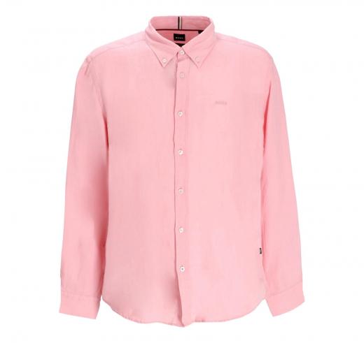 BOSS Camicia Uomo Button Down Slim Fit In Lino MODELLO H ROAN BD E C1 243 50520283 Colore Rosa