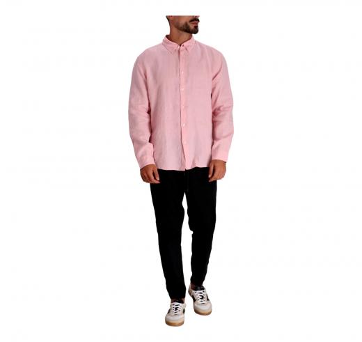 BOSS Camicia Uomo Button Down Slim Fit In Lino MODELLO H ROAN BD E C1 243 50520283 Colore Rosa