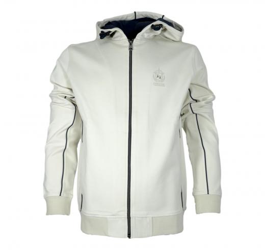 AERONAUTICA MILITARE Felpa Aperta con Cappuccio Frecce Tricolori FE2014 Colore Bianco