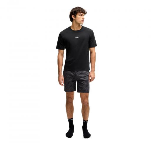 BOSS Pigiama Uomo In Cotone Con Logo e Monogrammi In Confezione Regalo Relax Short Set 50540613 Colore Nero