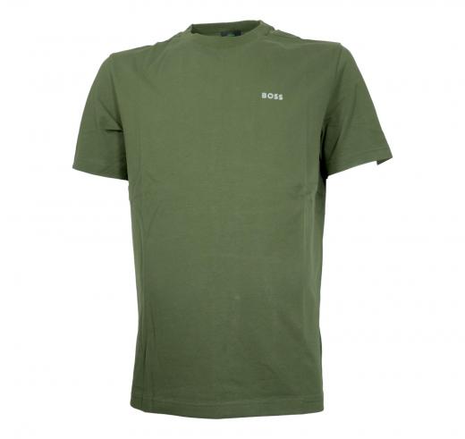 BOSS T Shirt Uomo Regular Fit In Cotone Elasticizzato Con Logo a Contrasto Tee 50506373 Colore Verde