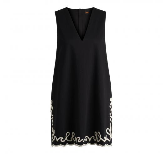 BOSS Vestito Donna In Cotone Con Ricamo A Contrasto Modello C Dembrolai 50540370 Colore Nero