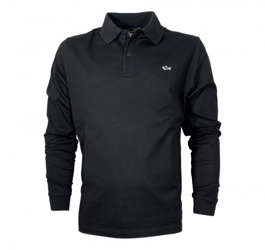 PAUL SHARK Polo Uomo Manica Lunga In Pique Di Cotone C0P1229 011 Colore Nero