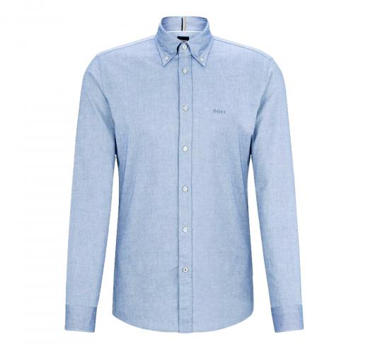 BOSS Camicia Uomo Button Down Slim Fit In Lino H Roan BD E C1 243 50520283 Colore Celeste