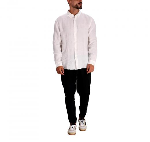 BOSS Camicia Uomo Button Down Slim Fit In Lino H Roan BD E C1 243 50520283 Colore Bianco