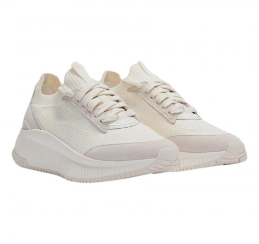 BOSS Sneakers Donna Con Tomaia In Maglia E Rifiniture In Pelle Scamosciata MODELLO TTNMEVO Slon Lowkn 50536413 Colore Neutro