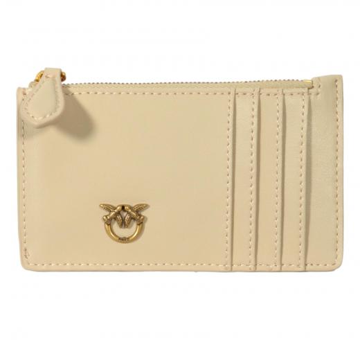 PINKO Portacarte Con Zip Donna Airone Cardholder 100251 C50Q Colore Beige